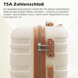 COOLIFE Koffer Trolley Koffer Reisekoffer von ABS Hartschalen Trolley 4 Rollen TSA-Schloss Der Koffer Enthält 1 Reisetasche und 1 Kulturbeutel – Bild 4