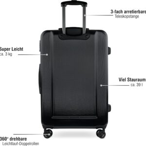 bugatti Lima Hartschalenkoffer 58x38x23,5 cm, 33,8L, 4-Rollen mit TSA-Schloss, Schwarz – Bild 4