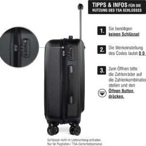 bugatti Lima Hartschalenkoffer 58x38x23,5 cm, 33,8L, 4-Rollen mit TSA-Schloss, Schwarz – Bild 5