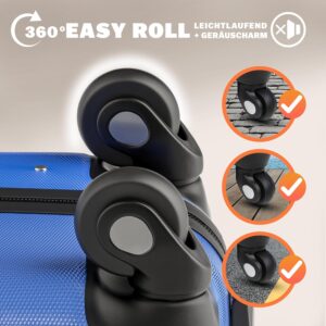 Monzana® Koffer Handgepäck ABS Hard Case 4 Rollen Teleskopgriff Zahlenschloss Kantenschutz Reisekoffer Hartschalenkoffer Rollkoffer Trolley Navy M – Bild 5