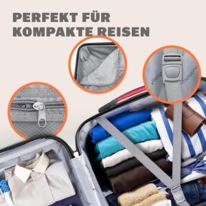 Monzana® Koffer Handgepäck ABS Hard Case 4 Rollen Teleskopgriff Zahlenschloss Kantenschutz Reisekoffer Hartschalenkoffer Rollkoffer Trolley Navy M – Bild 7