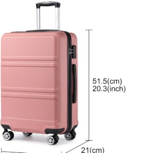 KONO Koffer Trolley Hartschale Handgepäck Zwillingsrollen Leichtgewicht ABS Kabinentrolley Reisekoffer Zahlenschloss 55cm (Nude) – Bild 7