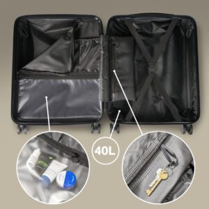 Cabin Max Anode Handgepäck Koffer - Leicht, Hartschale, Koffer Handgepäck Trolley mit 4 Rädern, 3-stelliges Schloss (Trolley Koffer Farbe: Grun, Größe: 55x40x20 cm) – Bild 3