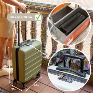 Cabin Max Anode Handgepäck Koffer - Leicht, Hartschale, Koffer Handgepäck Trolley mit 4 Rädern, 3-stelliges Schloss (Trolley Koffer Farbe: Grun, Größe: 55x40x20 cm) – Bild 5