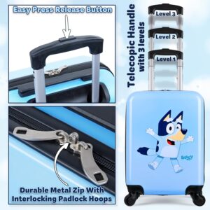 BlueY Hartschalen Trolley Handgepäck Koffer 49 x 33 x 22 cm, 30 Liter, 4 Rollen Blau - Urlaub Must Haves Kinder – Bild 5