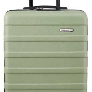 Cabin Max Anode Handgepäck Koffer - Leicht, Hartschale, Koffer Handgepäck Trolley mit 4 Rädern, 3-stelliges Schloss (Trolley Koffer Farbe: Grun, Größe: 55x40x20 cm)