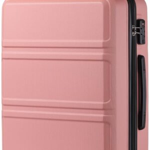 KONO Koffer Trolley Hartschale Handgepäck Zwillingsrollen Leichtgewicht ABS Kabinentrolley Reisekoffer Zahlenschloss 55cm (Nude)