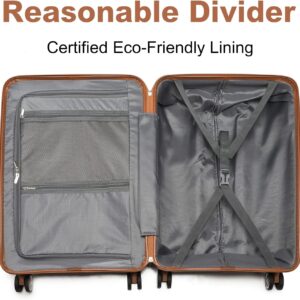 British Traveller Handgepäck Koffer Trolleys Leicht Hartschalenkoffer Reisekoffer mit Rollen PP Koffer Rollkoffer 56 * 37 * 22cm Suitcase TSA-Schloss Schwarz – Bild 7