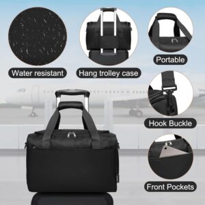 KONO 55cm Handgepäck-Koffer Trolley Set 2 Teilig Gepäcksets, Kleiner Koffer mit Rollen Handgepäck Set mit Ryanair Reisetasche 40x20x25cm, Schwarz – Bild 4