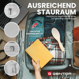 GENTOR Koffer Reisekoffer mit Rollen Carbonoptik Hartschalenkoffer Trolley Handgepäck mit TSA-Schloss Rollkoffer Leicht Travel Mittelgroß (Schwarz, L) – Bild 7