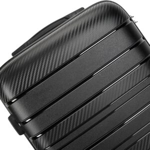 GENTOR Koffer Reisekoffer mit Rollen Carbonoptik Hartschalenkoffer Trolley Handgepäck mit TSA-Schloss Rollkoffer Leicht Travel Mittelgroß (Schwarz, L) – Bild 9