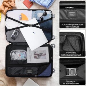 BEIBYE Zwillingsrollen 2048 Hartschale Trolley Koffer Reisekoffer Taschen Gepäck in M-L-XL-Set (Champagner, L) – Bild 5