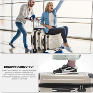 BEIBYE Zwillingsrollen 2048 Hartschale Trolley Koffer Reisekoffer Taschen Gepäck in M-L-XL-Set (Champagner, L) – Bild 7