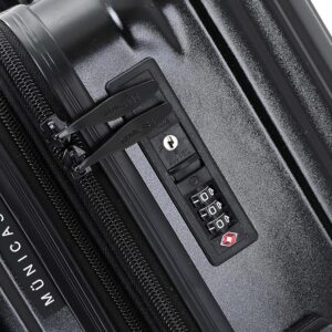 Münicase M816 TSA-Schloß Koffer Reisekoffer Trolley Kofferset Hardschale Boardcase Handgepäck (Schwarz, Mittler Koffer) – Bild 5