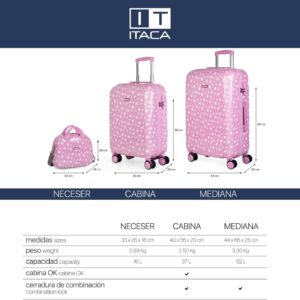 ITACA - Koffer Kinder Jungen Starre Kinder Koffer Leichte - Kinderkoffer Jungen für Flugzeugkabine Koffer Kinder Mädchen mit 4 Rädern - Koffer für Kinder 55x40x20, Rosa – Bild 8