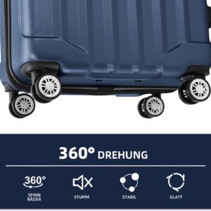 BEIBYE TSA-Schloß 2080 Zwillingsrollen 3 TLG. Reisekofferset Koffer Kofferset Trolley Trolleys Hartschale (Dunkelblau) – Bild 7