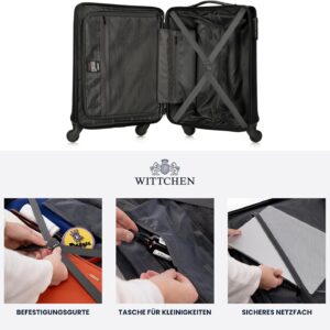 WITTCHEN Handgepäck Trolley Koffer Kabinentasche Kabinenkoffer Handgepäck Reisekoffer aus ABS Hartschalen Trolley 4 Rollen Kombinationsschloss Schwarz – Bild 6
