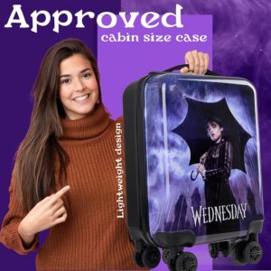 Wednesday Handgepäck Koffer Kinder Mädchen, Addams Family Trolley Reisekoffer Mit Rollen 49 x 33 x 22 Fanartikel – Bild 3