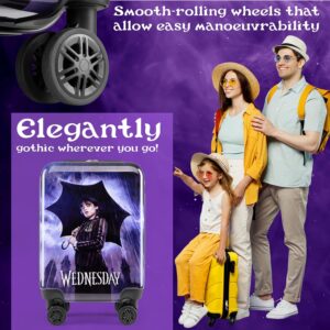 Wednesday Handgepäck Koffer Kinder Mädchen, Addams Family Trolley Reisekoffer Mit Rollen 49 x 33 x 22 Fanartikel – Bild 5