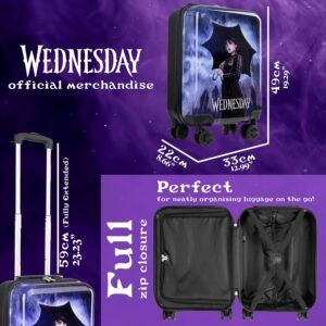Wednesday Handgepäck Koffer Kinder Mädchen, Addams Family Trolley Reisekoffer Mit Rollen 49 x 33 x 22 Fanartikel – Bild 6