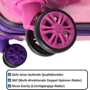 Blade Erweiterbares Handgepäck - Hartschalen Koffer Trolley - Leichter Reisekoffer Handgepäck aus ABS+PC mit TSA Schloss - 4 Spinner Räder Koffer- Rollkoffer (Lila-M) – Bild 6