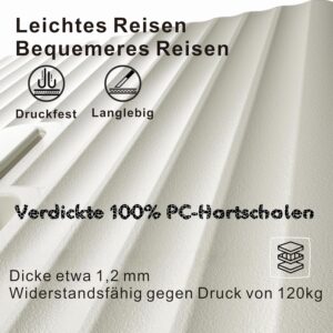 Koffer Trolley, Rollkoffer Reisekoffer Hartschalen 4 Rollen, Spinner Handgepäck,TSA, 100% PC(57cm, 45L,Weiß) – Bild 3