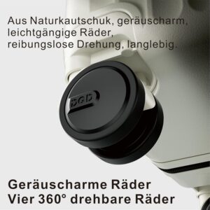 Koffer Trolley, Rollkoffer Reisekoffer Hartschalen 4 Rollen, Spinner Handgepäck,TSA, 100% PC(57cm, 45L,Weiß) – Bild 4