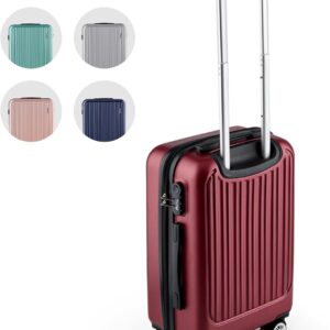 Easy Move ABS Hartschalenkoffer [ERGONOMISCH & SICHER] - Großer Trolley Koffer mit 360° Rädern, Zahlen Schloss - reisekoffer groß, hartschalenkoffer, Luggage (Wine Red, 54cm)