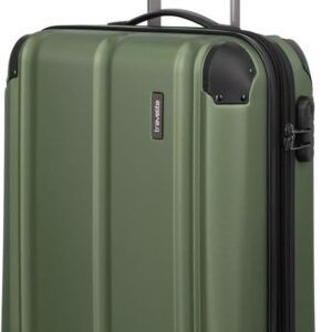 Travelite Bordtrolley Handgepäck Koffer, 4 Rollen, Dehnfalte + Aufsteckfunktion, City, Hartschalen Trolley klein mit kratzfester Oberfläche, 55 cm, 40-45 Liter