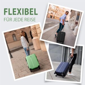 FERGÉ Koffer Kofferset Hartschale 3-teilig Toulouse Trolley-Set - Handgepäck 55 cm, L und XL 3er Hartschalenkoffer Roll-Koffer 4 Rollen 100% ABS – Bild 3