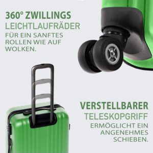 FERGÉ Koffer Kofferset Hartschale 3-teilig Toulouse Trolley-Set - Handgepäck 55 cm, L und XL 3er Hartschalenkoffer Roll-Koffer 4 Rollen 100% ABS – Bild 4