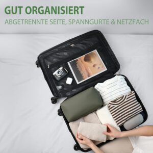 FERGÉ Koffer Kofferset Hartschale 3-teilig Toulouse Trolley-Set - Handgepäck 55 cm, L und XL 3er Hartschalenkoffer Roll-Koffer 4 Rollen 100% ABS – Bild 5