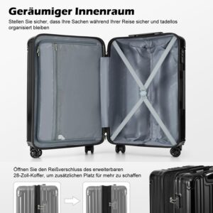 COOLIFE Hartschalenkoffer Rollkoffer Reisekoffer Handgepäck, PC+ABS-Material leicht, mit TSA-Schloss und 4 multidirektionale Räder langlebig – Bild 5