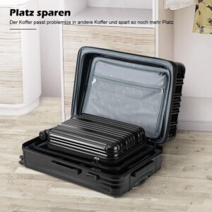 COOLIFE Hartschalenkoffer Rollkoffer Reisekoffer Handgepäck, PC+ABS-Material leicht, mit TSA-Schloss und 4 multidirektionale Räder langlebig – Bild 6