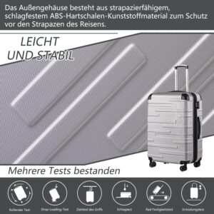 COOLIFE vergrößerbarer ABS Rollkoffer mit TSA-Schloss und 4 Rollen – Bild 3