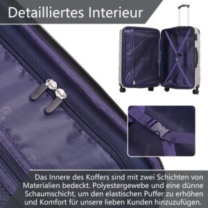 COOLIFE vergrößerbarer ABS Rollkoffer mit TSA-Schloss und 4 Rollen – Bild 6