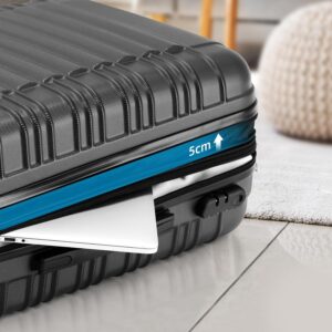 BEIBYE Zwillingsrollen Reisekoffer Koffer Trolleys Hartschale M-L-XL-Set (Schwarz, M) – Bild 3