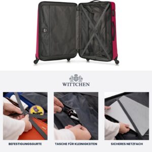 WITTCHEN Großer Koffer Trolley Reisekoffer aus ABS Hartschalenkoffer Trolley 4 Rollen Kombinationsschloss Check-In Gepäck Rosa – Bild 6