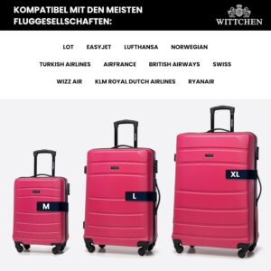WITTCHEN Großer Koffer Trolley Reisekoffer aus ABS Hartschalenkoffer Trolley 4 Rollen Kombinationsschloss Check-In Gepäck Rosa – Bild 7