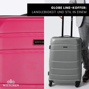 WITTCHEN Großer Koffer Trolley Reisekoffer aus ABS Hartschalenkoffer Trolley 4 Rollen Kombinationsschloss Check-In Gepäck Rosa – Bild 9