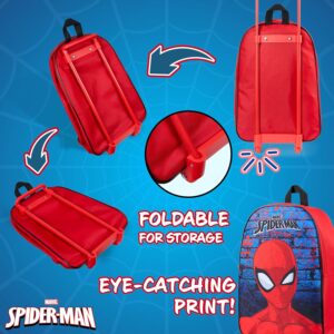 Marvel Spiderman Koffer Kinder, Faltbarer Trolley Handgepäck Leicht 39 x 27 cm 10.5 Liter, 2 Rollen & Ausziehbarem Griff – Bild 6