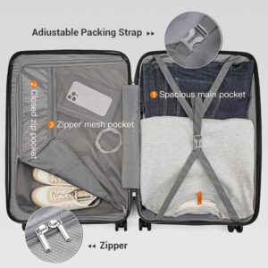 British Traveller Hartschale Koffer Trolley PP Handgepäck Reisekoffer mit 4 Spinnerräder Rollkoffer TSA-Schloß Teleskopgriff Suitcase – Bild 6