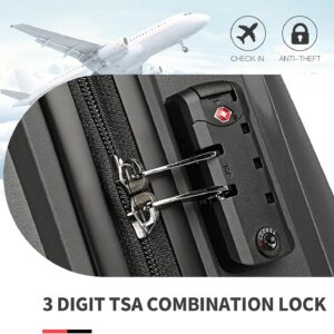 British Traveller Hartschale Koffer Trolley PP Handgepäck Reisekoffer mit 4 Spinnerräder Rollkoffer TSA-Schloß Teleskopgriff Suitcase – Bild 8