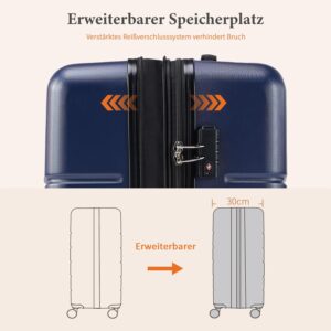 3tlg. Hartschalenkofferset Hard Shell Basic Hartschalenkoffer Trolley Koffer offerset Gepäck Reisekoffer Reisek Rollkoffer Schloss 4 Rollen Hartschale Teleskopgriff – Bild 5