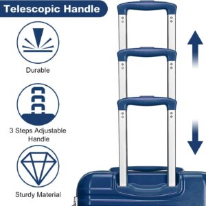 Handgepäck Koffer Reisekoffer Handgepäck Hartschalenkoffer 54 * 36.5 * 21.5cm mit TSA-Schloss Koffer Trolleys Handgepäck ABS+PC Blau – Bild 5
