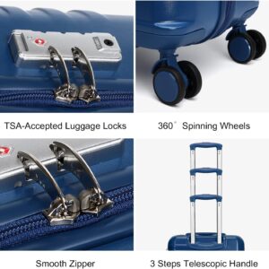 Handgepäck Koffer Reisekoffer Handgepäck Hartschalenkoffer 54 * 36.5 * 21.5cm mit TSA-Schloss Koffer Trolleys Handgepäck ABS+PC Blau – Bild 6