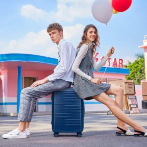Handgepäck Koffer Reisekoffer Handgepäck Hartschalenkoffer 54 * 36.5 * 21.5cm mit TSA-Schloss Koffer Trolleys Handgepäck ABS+PC Blau – Bild 7