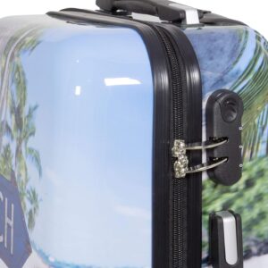Hartschale Handgepäck mit Motiv Beach 56 Zentimeter 36 Liter 4 Räder Bunt Strand Zahlenschloss – Bild 3