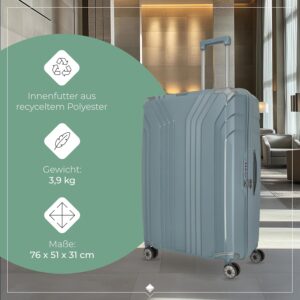 Travelite 4-Rad Hartschalen Handgepäck Koffer klein mit recyceltem Innenfutter – Bild 3