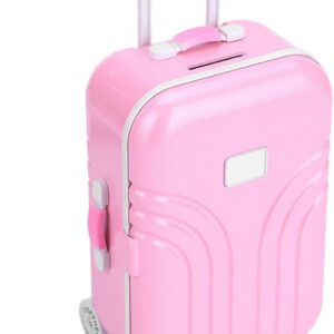 Reisekoffer für Puppen, Trolley in Mini-Größe mit Rollkoffer, offen und geschlossen, Rosa, env. 15,5 x 10,5 x 7 cm – Bild 4